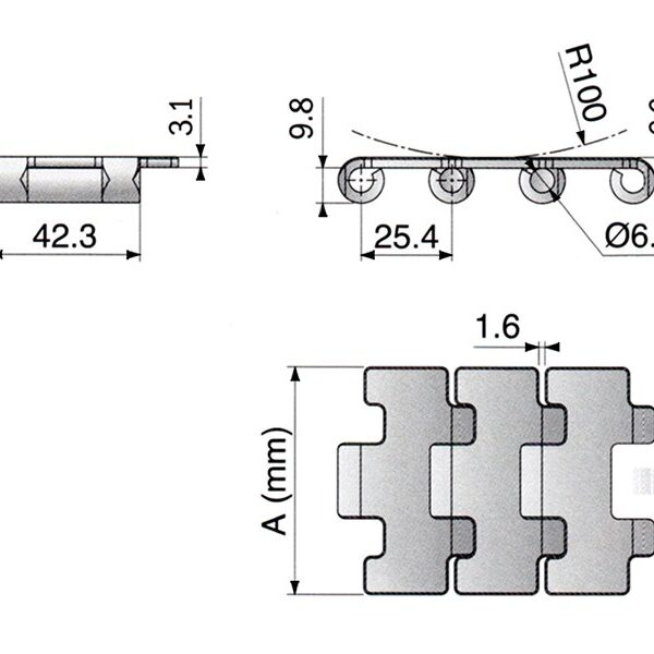 Corrente de Plataforma Inox Reta Serie 512