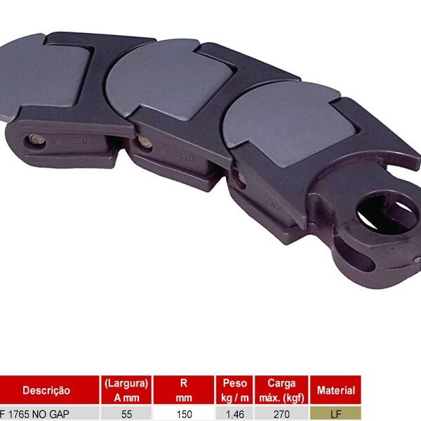 Corrente de Plataforma Plástica Curva Série 1765